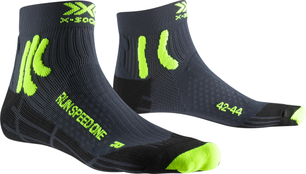 X-SOCKS® RUN SPEED ONE CHARCOAL/PHYTON YELLOW/BLACK 35-38