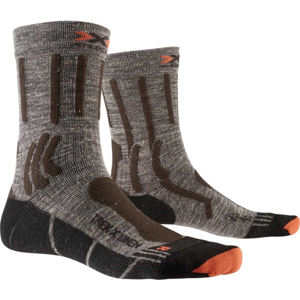 X-SOCKS® TREK X LINEN SUEDE MELANGE/X-ORANGE/BLACK SIZE 35-38