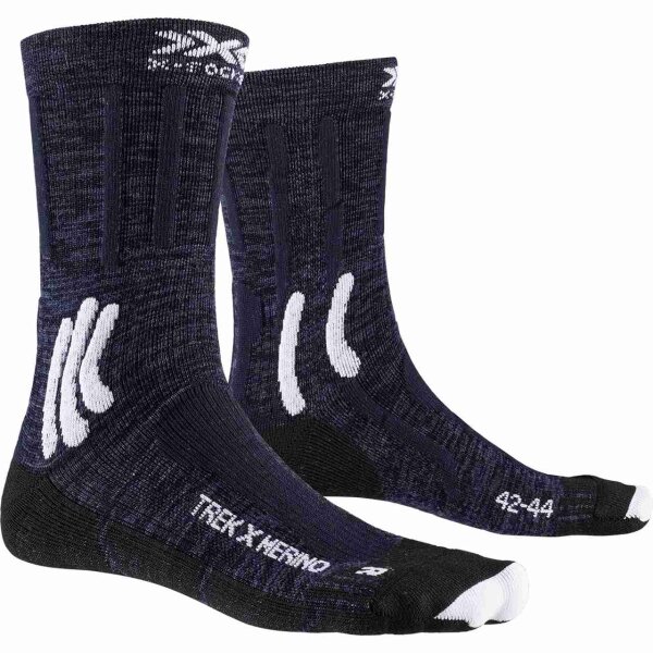 X-SOCKS® TREK X MERINO MIDNIGHT BLUE/ARCTIC WHITE SIZE 39-41