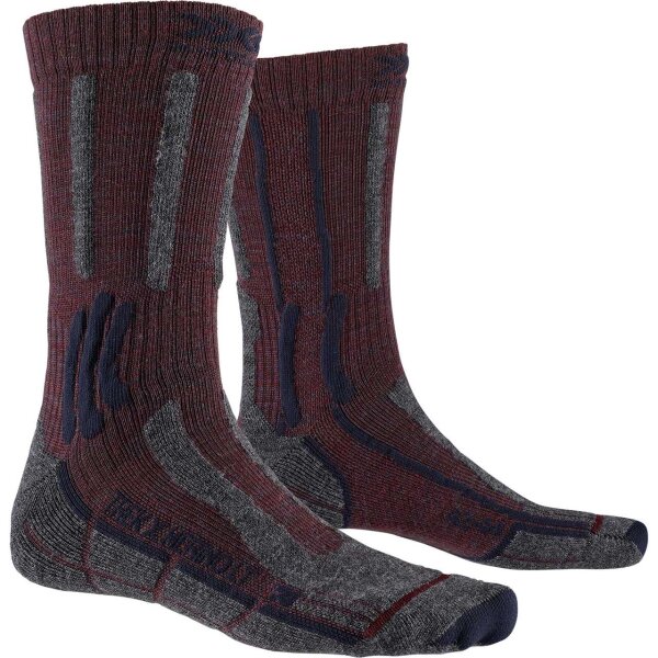 X-SOCKS® TREK X MERINO LT DARK RUBY/MIDNIGHT BLUE SIZE 39-41