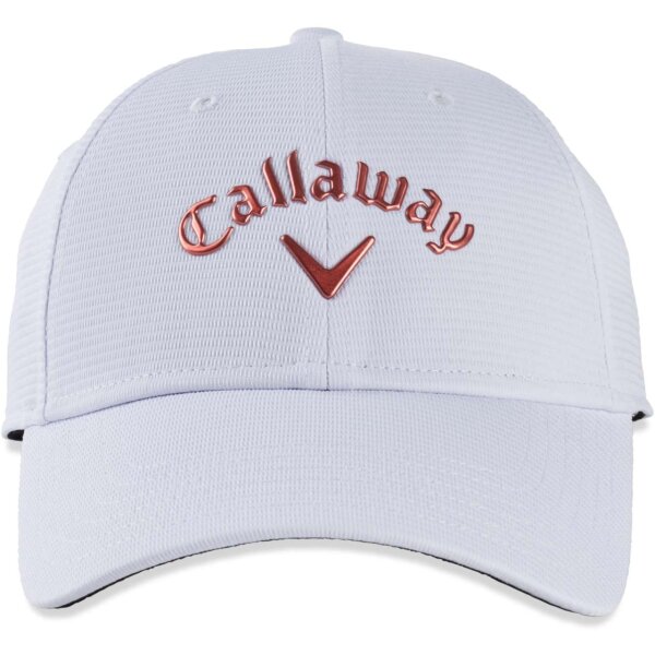 CALLAWAY GOLF HEADWARE LADIES LIQUID METL ADJ WHT/RGLD 22