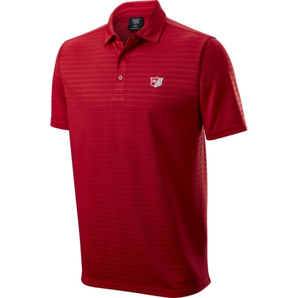 MENS STRIPE POLO RED S