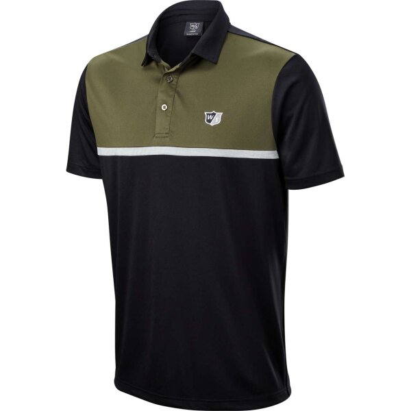 MENS 3 TONE POLO BLACK M