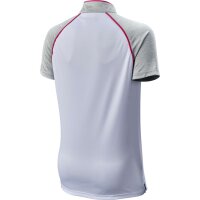 LADIES ZIPPED POLO WHITE/PINK L