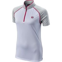 LADIES ZIPPED POLO WHITE/PINK M