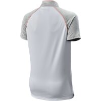 LADIES ZIPPED POLO WHITE/PEACH M