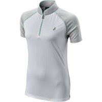 LADIES ZIPPED POLO WHITE/GREEN M