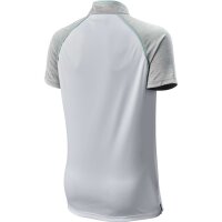 LADIES ZIPPED POLO WHITE/GREEN S