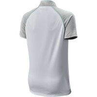 LADIES ZIPPED POLO WHITE/GREEN S