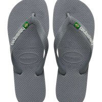 HAVAIANAS BRASIL LOGO STEEL GREY/STEEL GREY 45/46