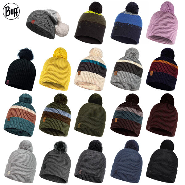 BUFF® Knitted Hat Strickmütze mit Bommel (23 Designs zur Auswahl)