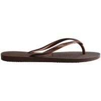 HAVAIANAS SLIM DARK BROWN/METAL ACOUSED 37/38
