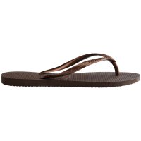 HAVAIANAS SLIM DARK BROWN/METAL ACOUSED 39/40