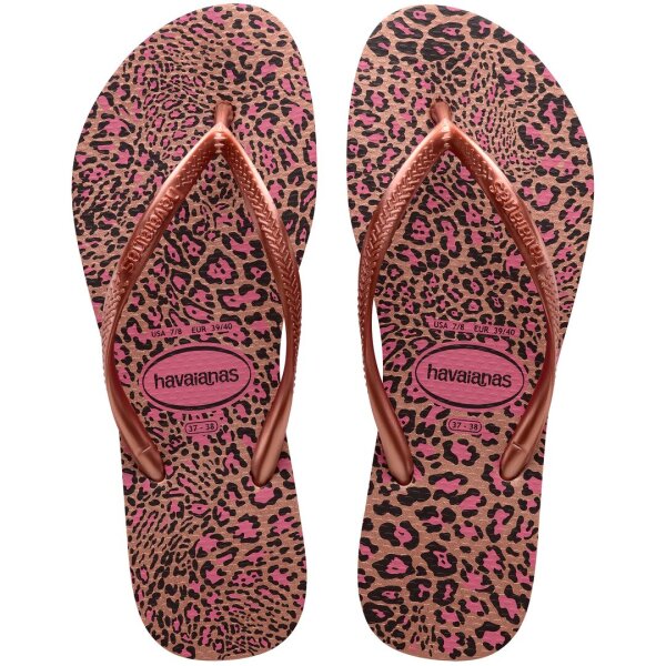 HAVAIANAS SLIM ANIMALS CROCUS ROSE/GOLDEN BLUSH EUR EU: 33/34