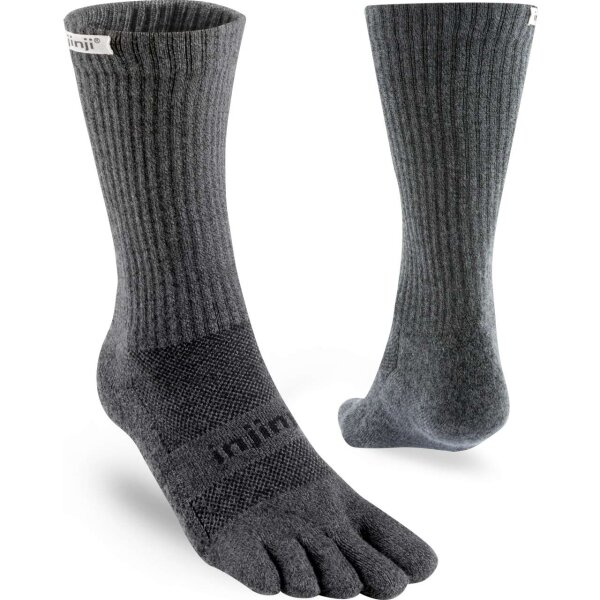 Injinji TRAIL MIDWEIGHT CREW GRANITE