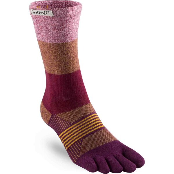 Injinji WOMENS TRAIL MIDWEIGHT CREW POMEGRANATE