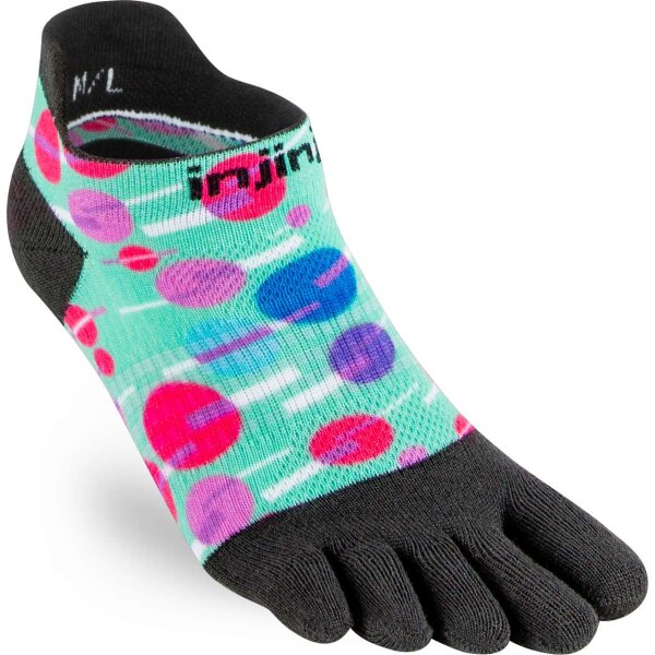 Injinji WOMENS RUN LIGHTWEIGHT NO-SHOW SPECTRUM FIZZ M/L