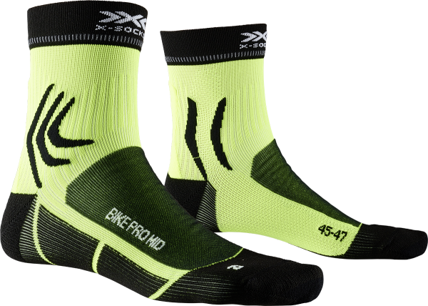 X-SOCKS® BIKE PRO MID OPAL BLACK/PHYTON YELLOW 35-38