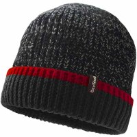 Dexshell  Cuffed Beanie - Black melange/Red Edge - S/M