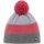Eisbär Star Pompon Mütze kids RL grey jeans-red jeans-h.grau/re