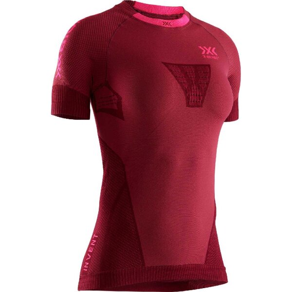 X-BIONIC® INVENT 4.0 RUNNING SHIRT SH SL WMN NAMIB RED/NEON FLAMINGO S