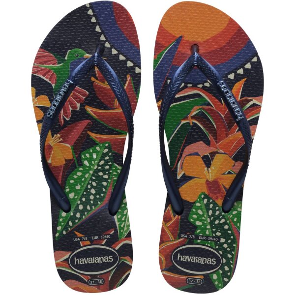 HAVAIANAS SLIM TROPICAL NAVY BLUE/NAVY BLUE 35/36