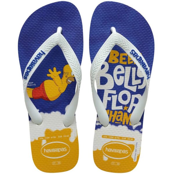 HAVAIANAS SIMPSONS WHITE/WHITE/BLUE STAR/BLUE STAR 43/44
