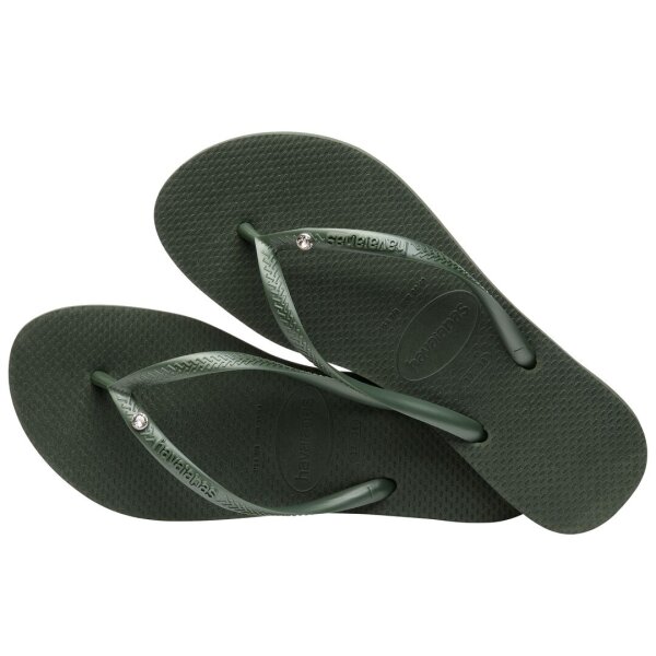 HAVAIANAS SLIM CRYSTAL SW II OLIVE GREEN 35/36