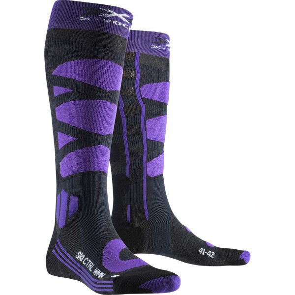 X-SOCKS® SKI CONTROL 4.0 WMN CHARCOAL MELANGE/PURPLE 35-36