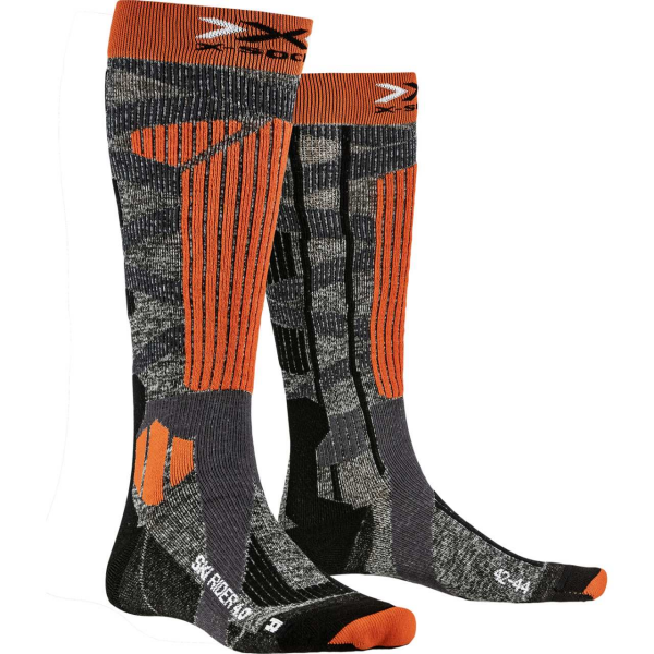 X-SOCKS® SKI RIDER 4.0 STONE GREY MELANGE/X-ORANGE 42-44