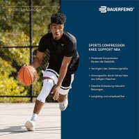 Bauerfeind Sports Compression Knee Support, NBA, schwarz, XL
