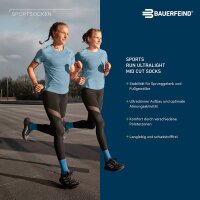 Bauerfeind Run Ultralight Mid Cut Socks, men, black, 41-43