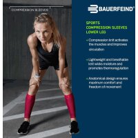 Bauerfeind Sports compression sleeves lower leg, M short, Schwarz