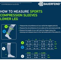 Bauerfeind Sports compression sleeves lower leg, M short, Schwarz