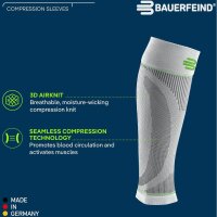 Bauerfeind Sports compression sleeves lower leg, L Xlong, Schwarz