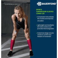 Bauerfeind Sports compression sleeves lower leg, M Xlong, Schwarz