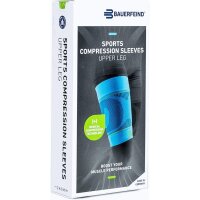 Bauerfeind Sports compression sleeves upper leg, Haftband Noppe, S long, Schwarz