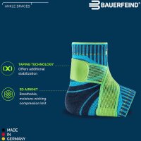 Bauerfeind Sports Ankle Support, All-Black, links, L