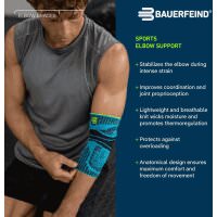 Bauerfeind Sports Elbow Support, All-Black, XXL