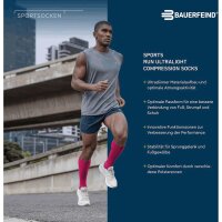 Bauerfeind Run Ultralight Compression Socks, Women, Lemon Yellow, 41-43 Wadenumfang M