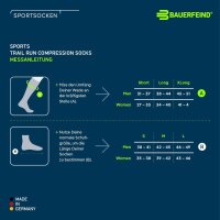 Bauerfeind Trail Run Compression Socks, Women, Graphite Grey, 39-42, Wadenumfang M