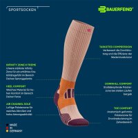 Bauerfeind Trail Run Compression Socks, Women, Graphite Grey, 43-46, Wadenumfang M