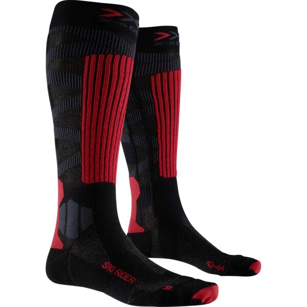 X-SOCKS® SKI RIDER 4.0 DARK GREY MELANGE/RED/BLACK SIZE 42-44