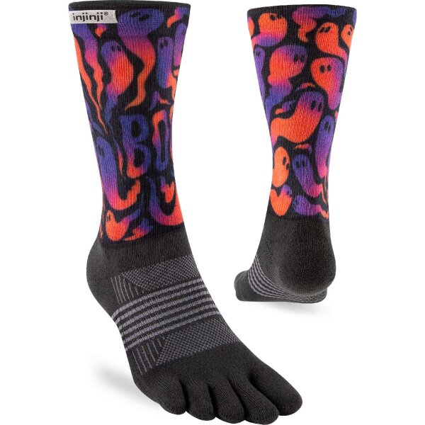 Injinji WOMENS TRAIL MIDWEIGHT CREW SPECTRUM HALLOWEEN BOO M/L