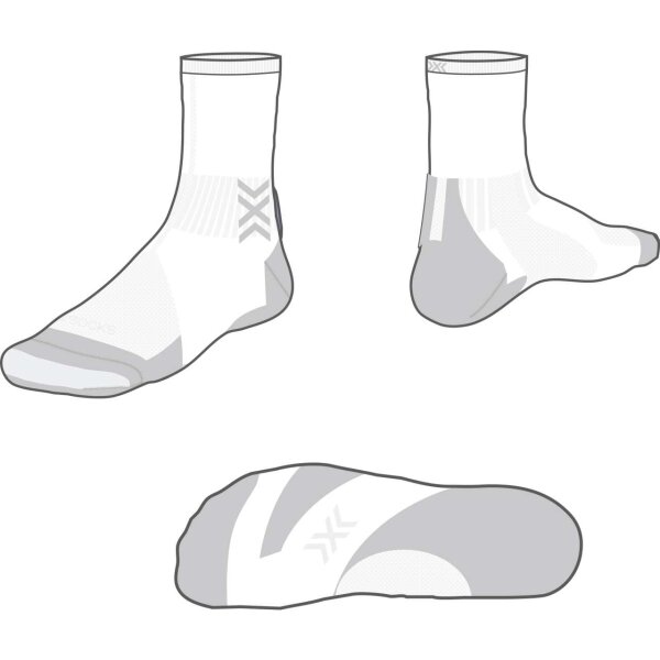 X-SOCKS® RUN DISCOVER CREW ARCTIC WHITE/PEARL GREY 39-41