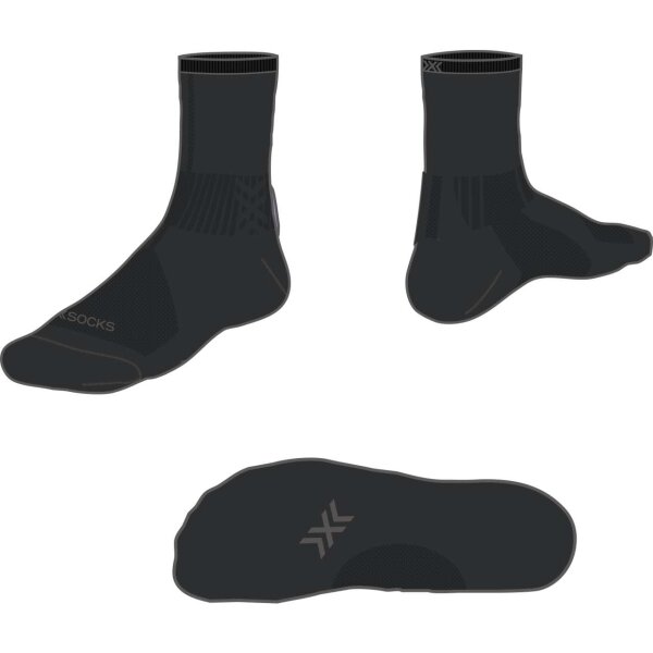 X-SOCKS® RUN DISCOVER CREW BLACK/CHARCOAL 35-38