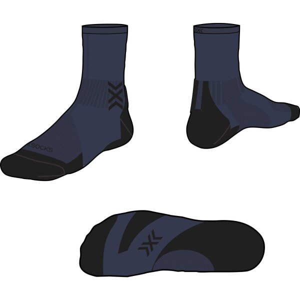 X-SOCKS® RUN DISCOVER CREW MARINE/X BLACK 42-44