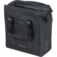 Basil Einzeltasche City Grand Fahrradshopper MIK Hooks aus wasserabweisendem Polyester, schwarz