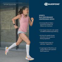 Bauerfeind Run Performance Compression Socks, Women, Black, 43-46, S