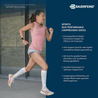 Bauerfeind Run Performance Compression Socks, Women, Black, 43-46, Wadenumfang S